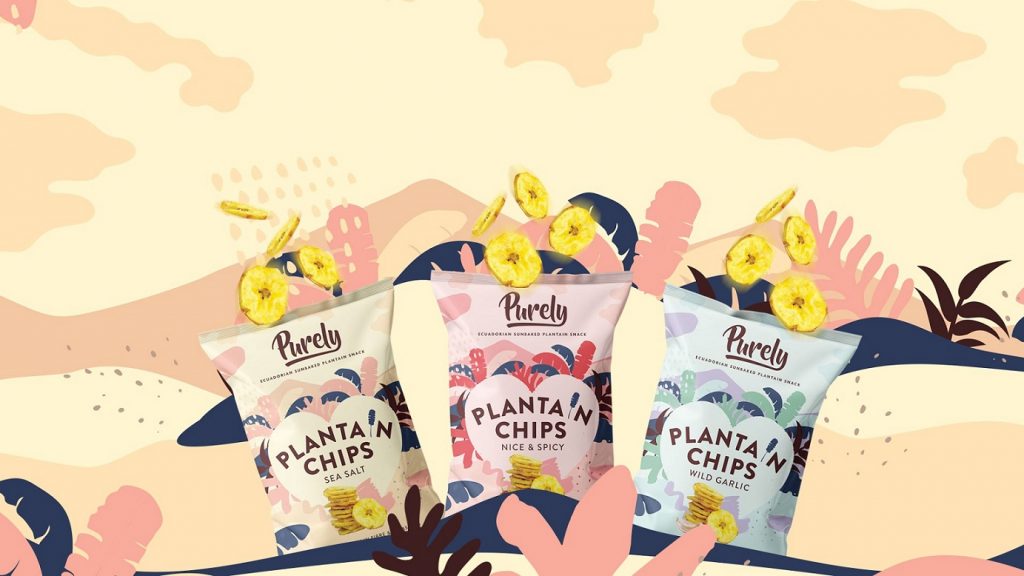 Packets of the 3 Purely Plantain flavours