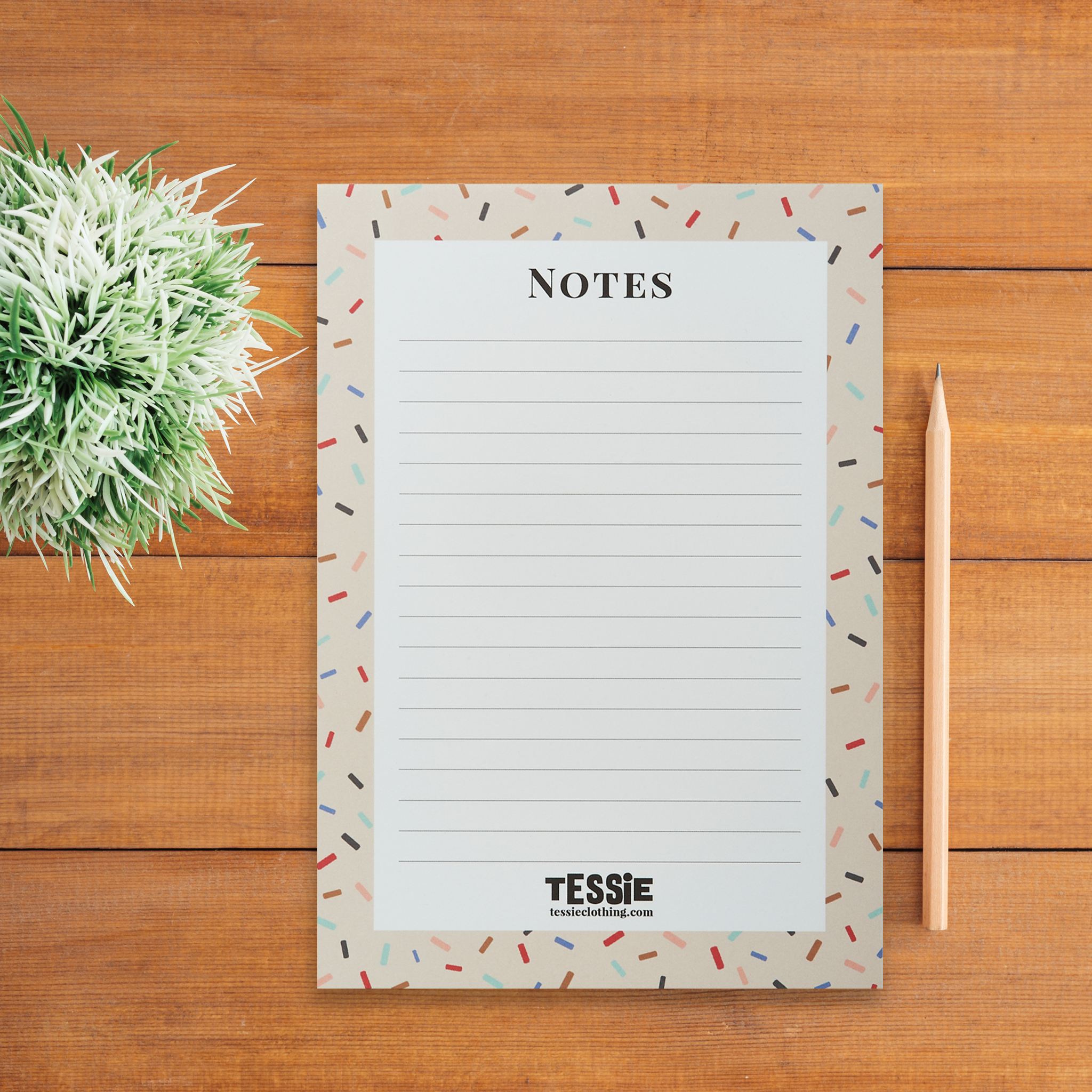 Tessie Clothing Confetti Oat A5 Notepad