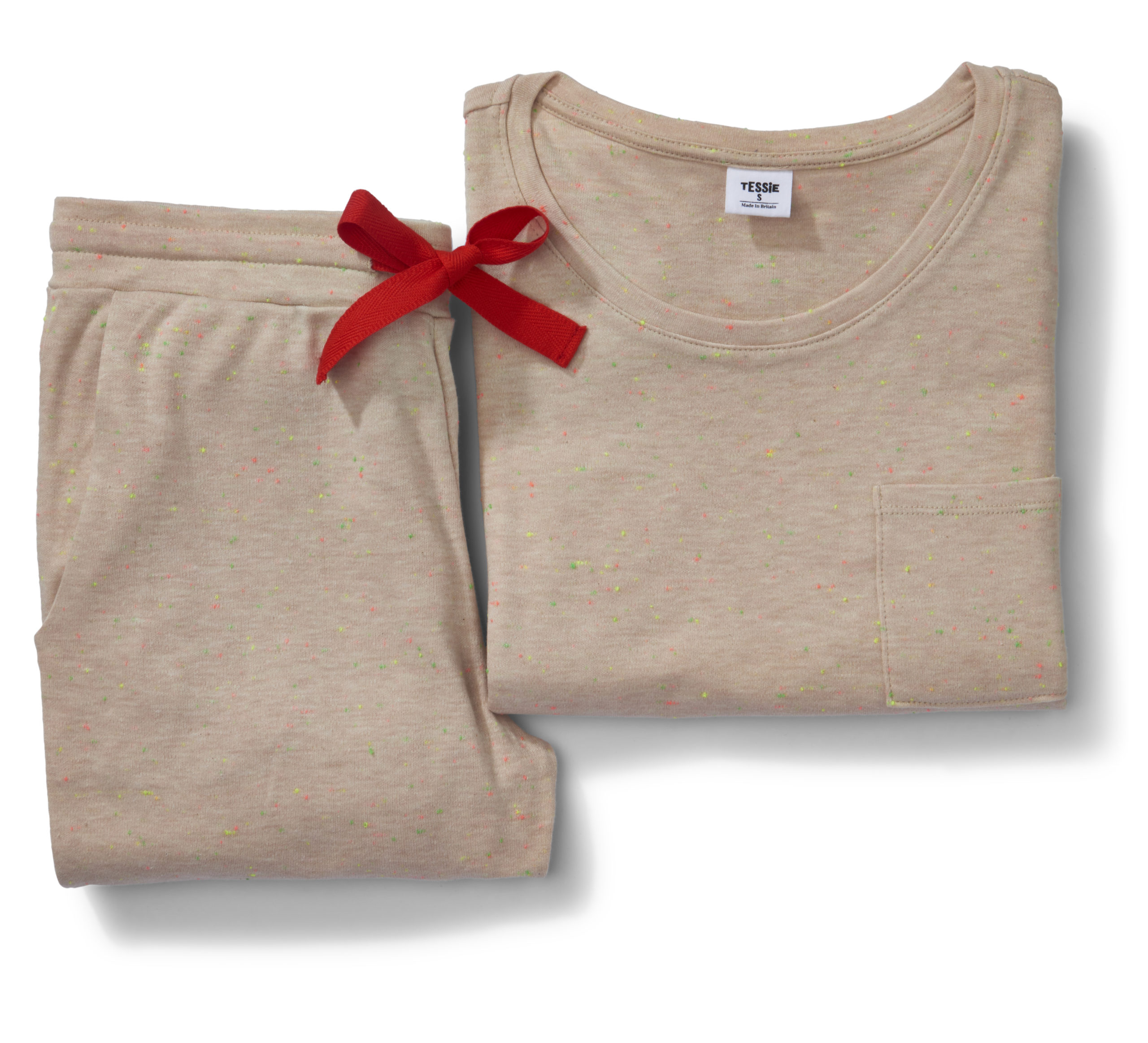 Tessie Clothing Confetti Oat T-Shirt and Trousers Pyjamas Set