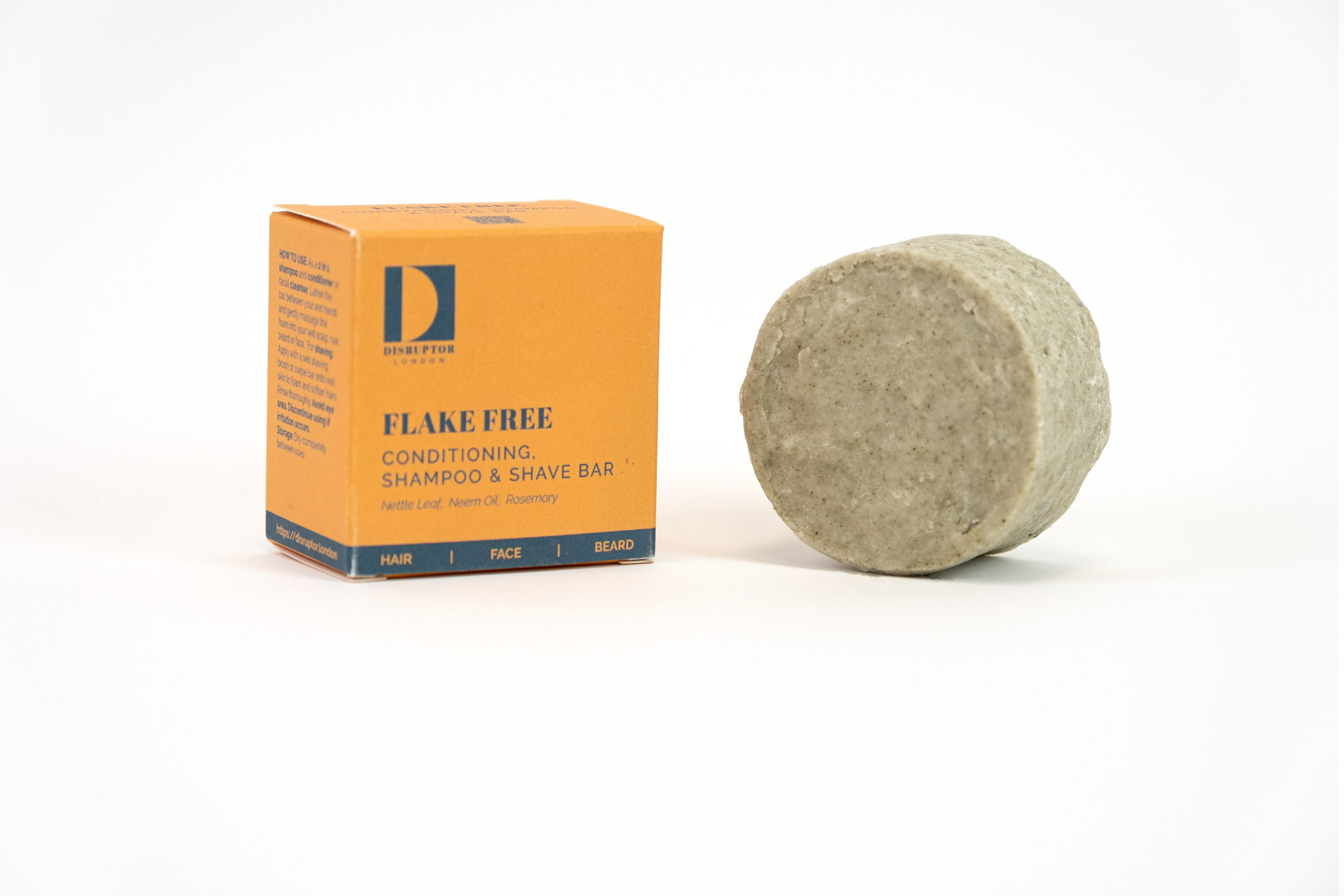Flake Free multifunctional shampoo bar with FSC box